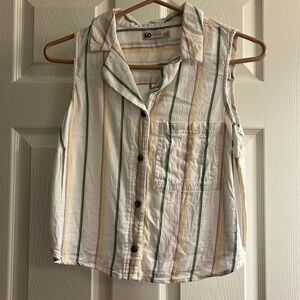 SO Button collared stripe tank top Size S